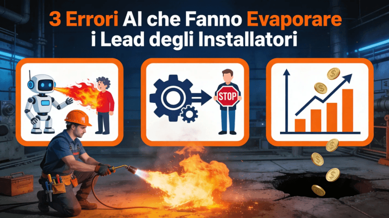 3 Errori AI che Bruciano i Lead degli Installatori Italiani (e Costano 23.400€ l’Anno) 3 Errori AI che Bruciano i Lead degli Installatori Italiani (e Costano 23.400€ l’Anno)